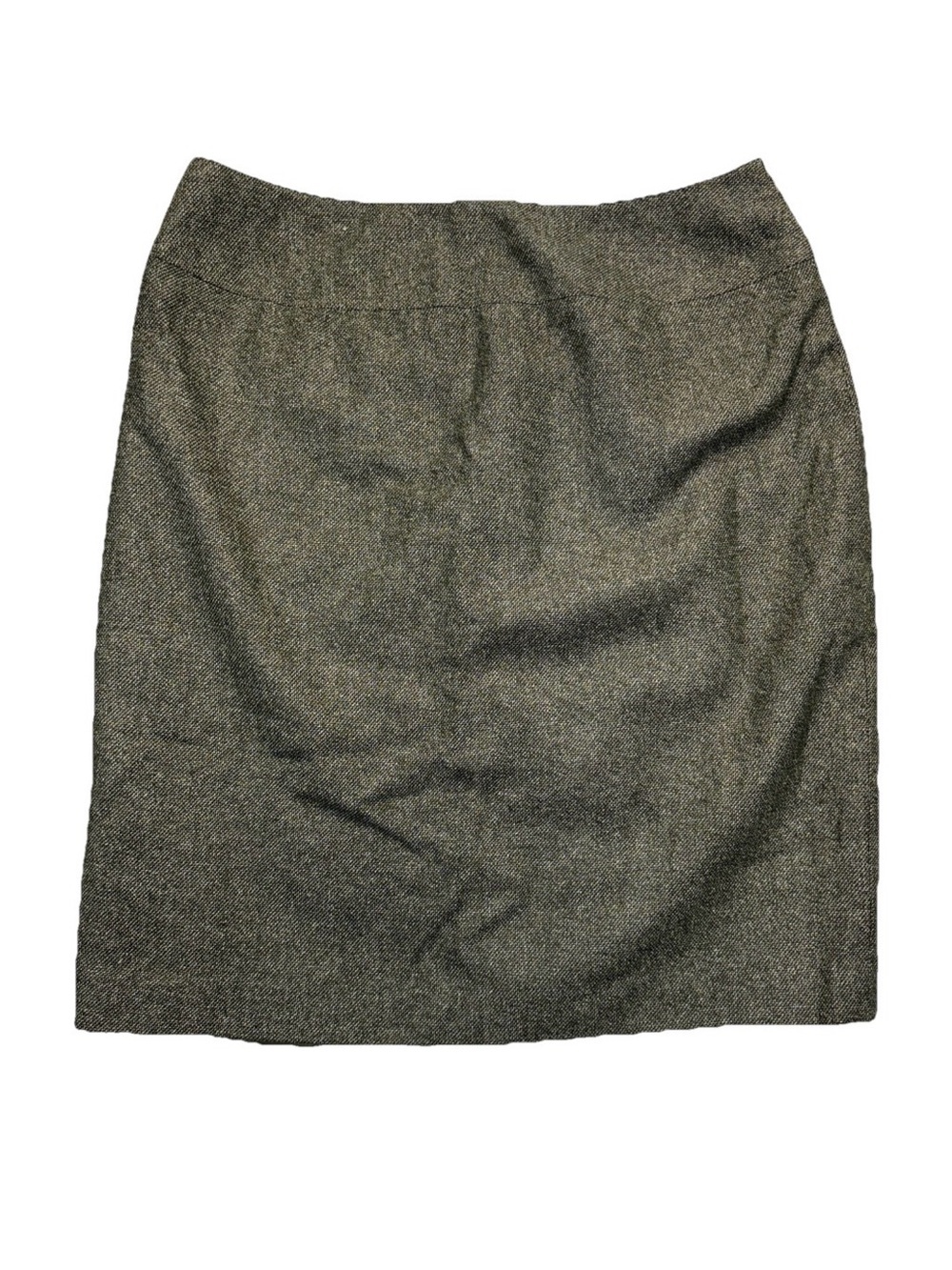 Vintage 90s Talbots Green Tweed Pencil Skirt Wool Silk Blend Lined USA 8